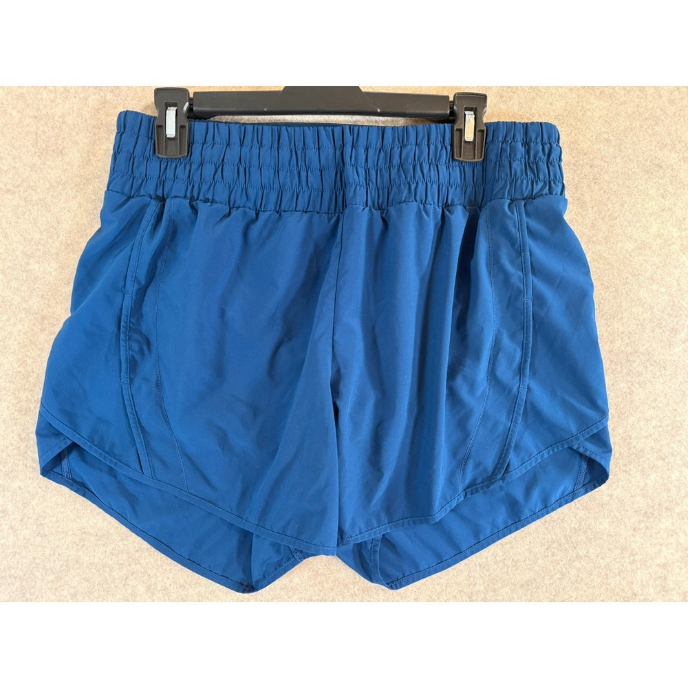 Tough Mode Womens Running Shorts Teal Blue Smocked Waist Back Zip Pocket Large